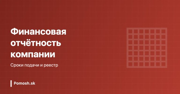 Финансовая отчётность компании в Словакии: сроки и подача